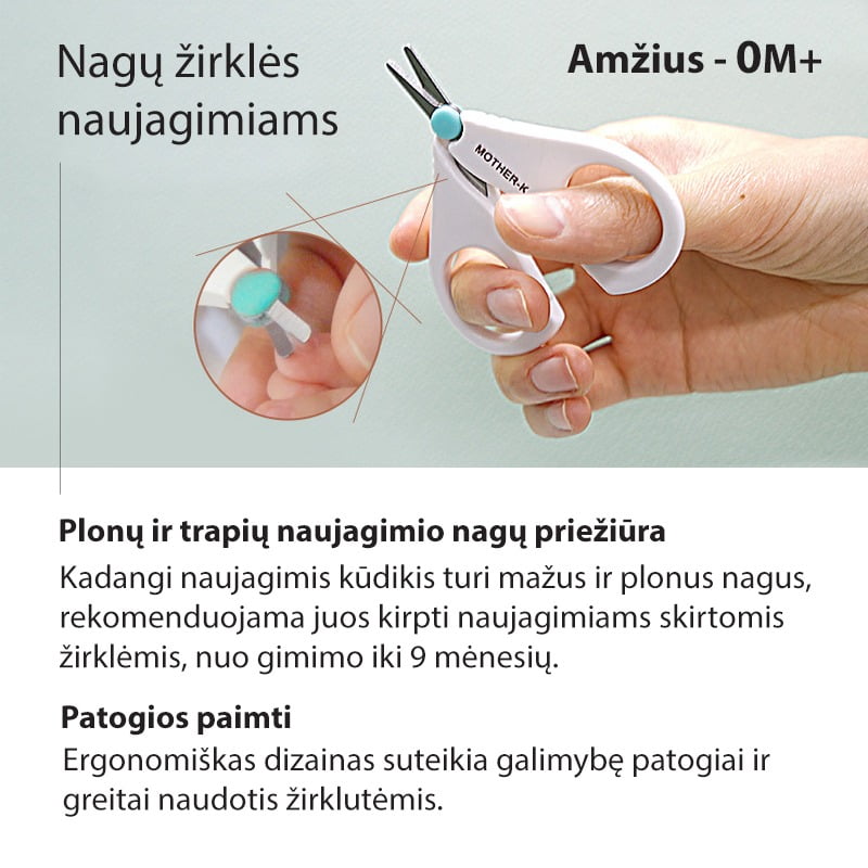 Mother-K 4-ių dalių Vaikų nagų priežiūros rinkinys dėžutėje, nuo 0 mėn. amžiaus