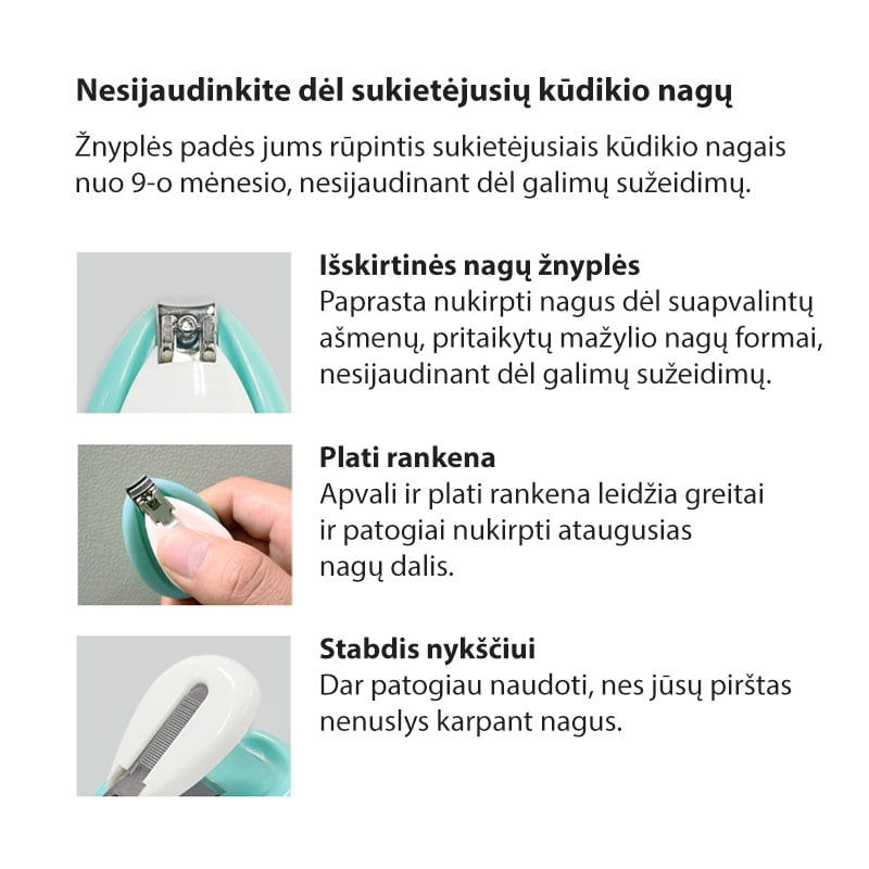 Mother-K 4-ių dalių Vaikų nagų priežiūros rinkinys dėžutėje, nuo 0 mėn. amžiaus