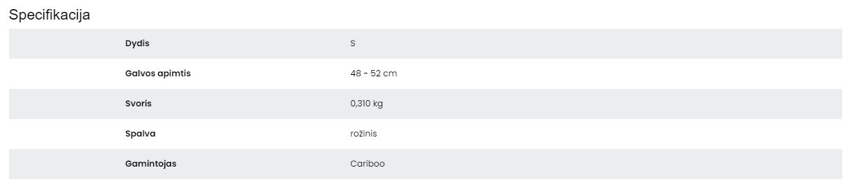 Šalmas Cariboo S (rožinis)