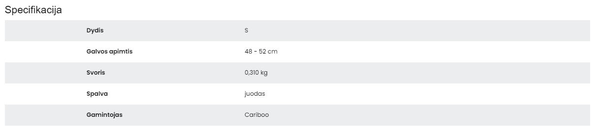 Šalmas Cariboo S (juodas)