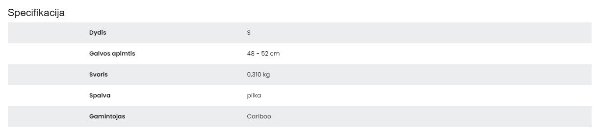 Šalmas Cariboo S (pilkas)