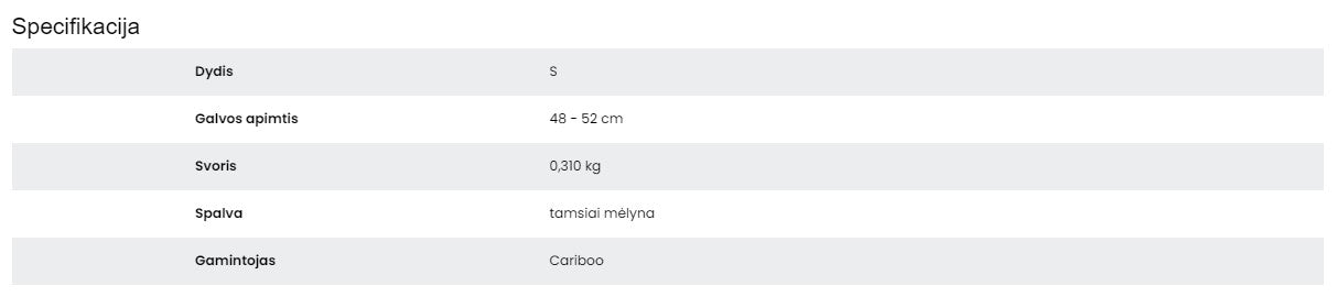 Šalmas Cariboo S (tamsiai mėlynas)