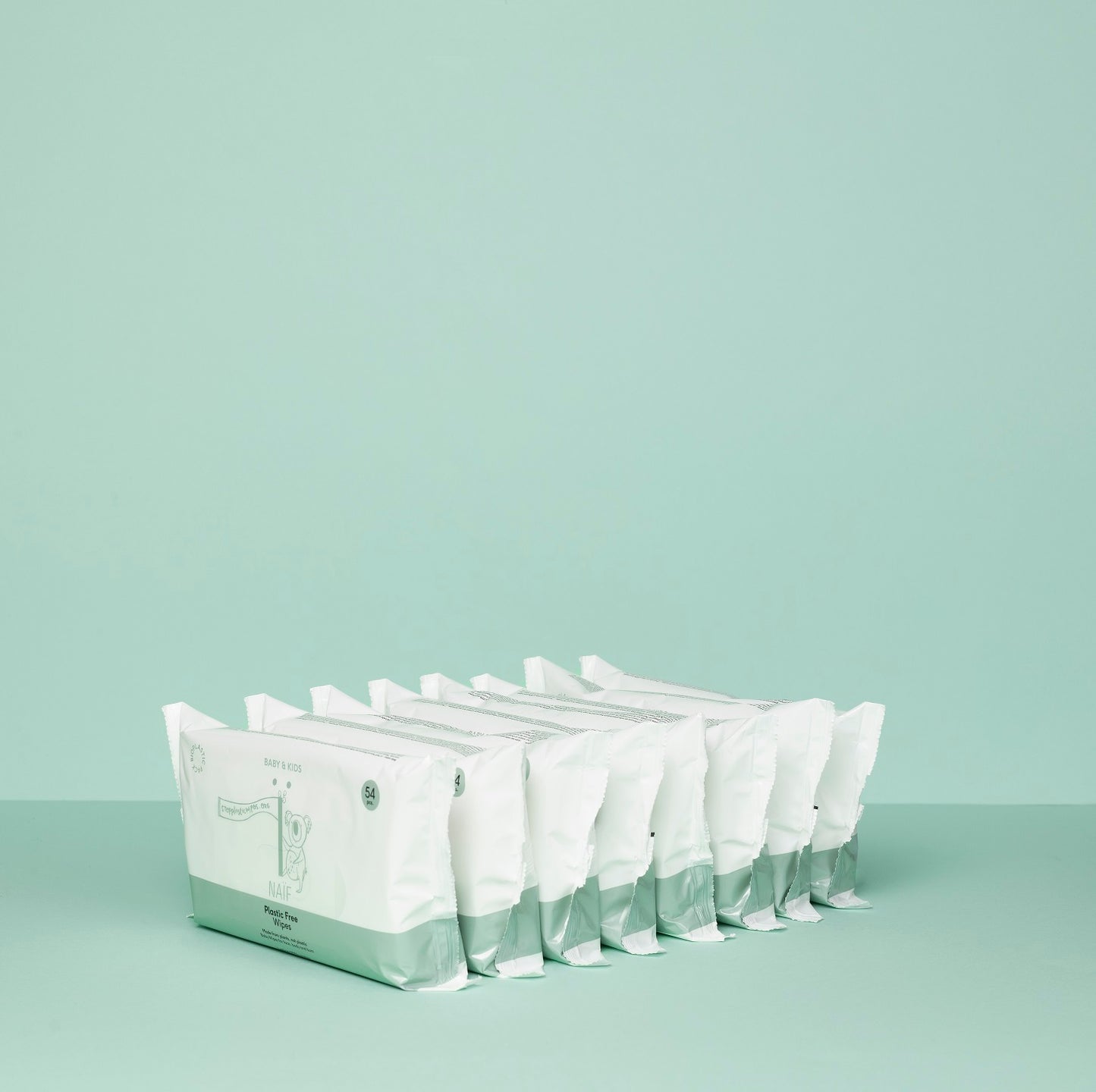 Naïf Baby & Kids vaikiškų servetėlių dėžutė be plastiko 432vnt (54vnt x8)