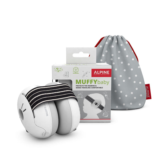 Alpine Muffy Baby ausinės kūdikiams (balta/juoda)