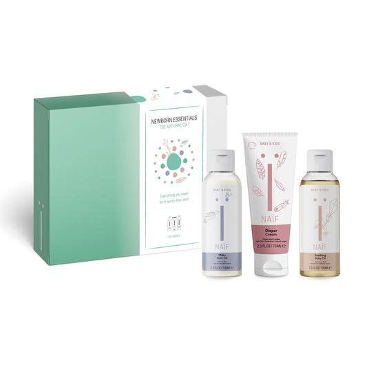 Naïf Baby & Kids Newborn Essentials rinkinys - 3 produktų rinkinys naujagimiui